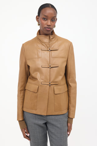 Prada 1999 Leather Velcro Strap Jacket