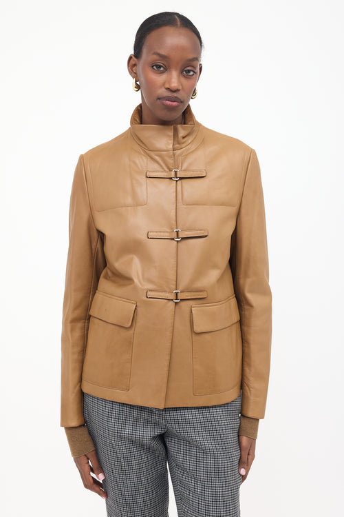 Prada 1999 Leather Velcro Strap Jacket