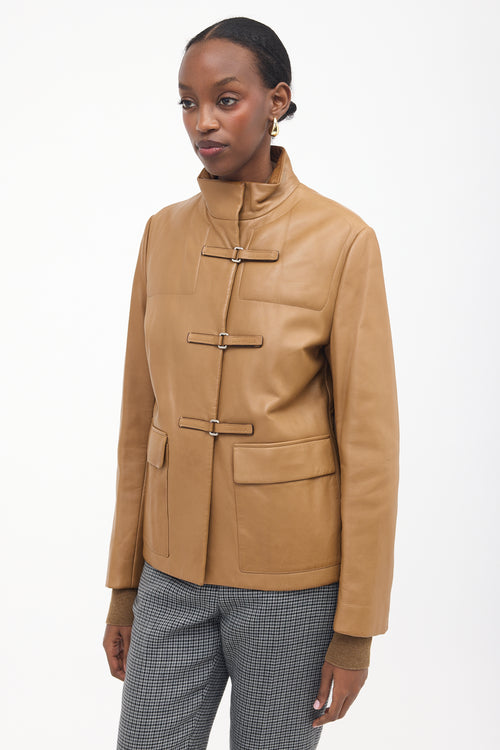 Prada 1999 Leather Velcro Strap Jacket