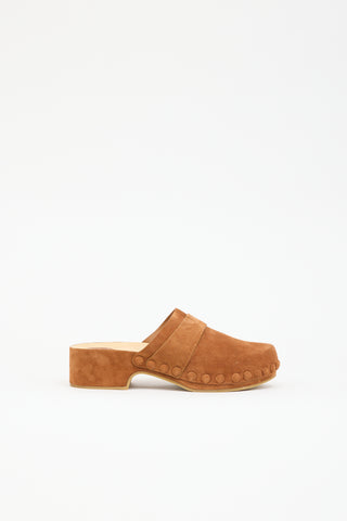 Chloé Suede Joy Clog  Mule