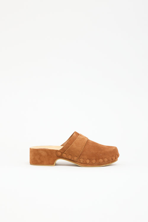 Chloé Suede Joy Clog  Mule