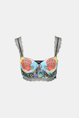 Versace Silk Trésor De La Mer Bustier Top