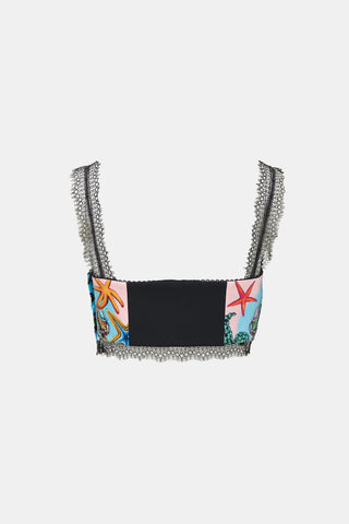 Versace Silk Trésor De La Mer Bustier Top