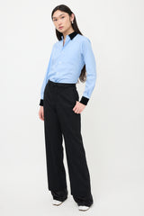MM6 Maison Margiela Wool Belted Straight Leg Trouser
