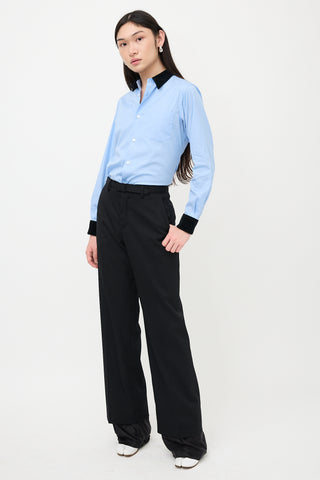MM6 Maison Margiela Wool Belted Straight Leg Trouser