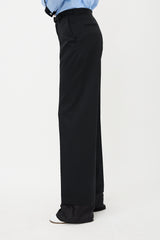 MM6 Maison Margiela Wool Belted Straight Leg Trouser