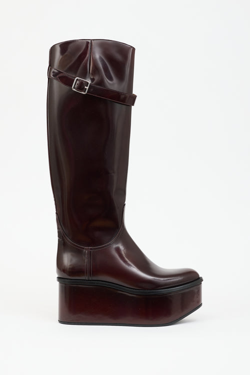 Loewe Leather Platform Riding Boot