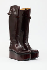 Loewe Leather Platform Riding Boot