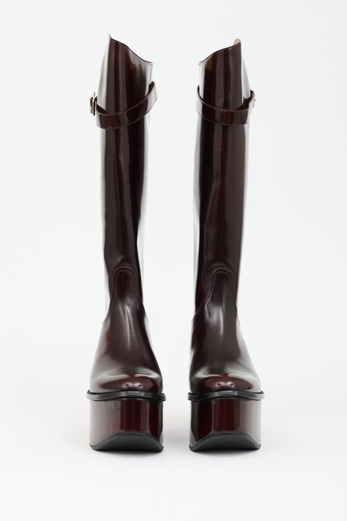 Loewe Leather Platform Riding Boot