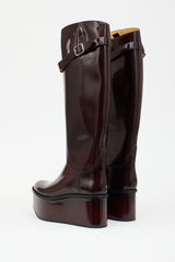 Loewe Leather Platform Riding Boot