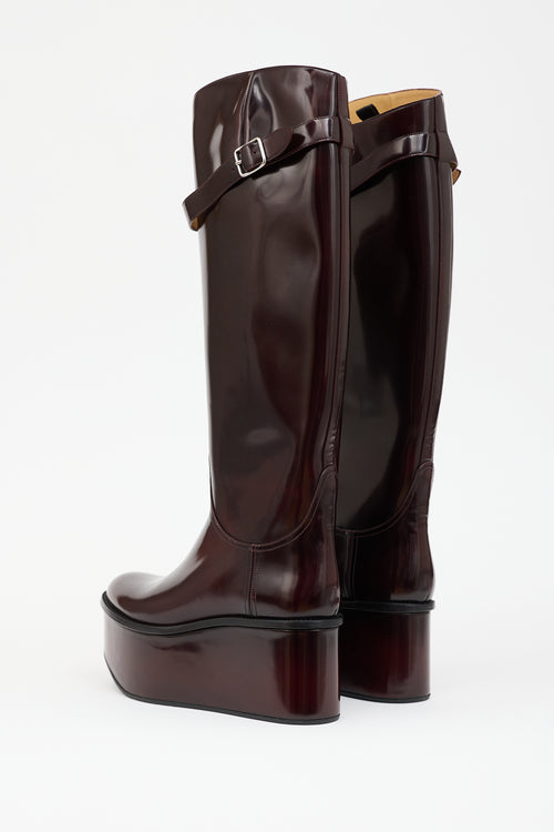 Loewe Leather Platform Riding Boot