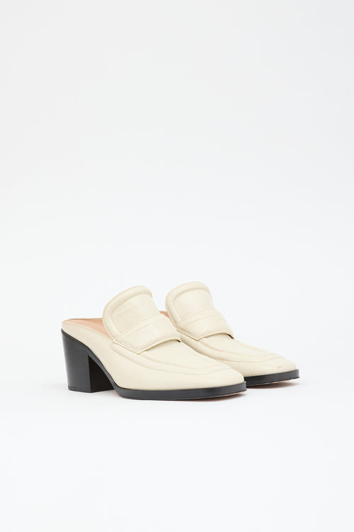 Bottega Veneta Embossed Leather Loafer Mule
