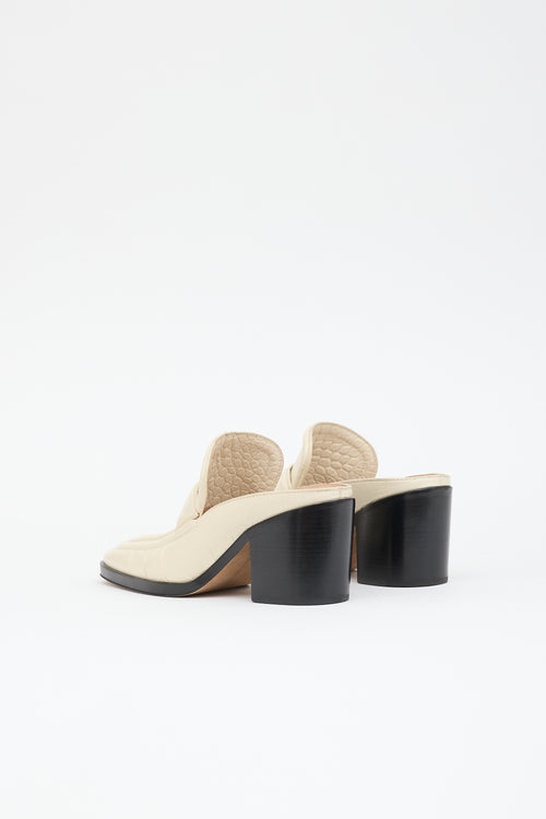 Bottega Veneta Embossed Leather Loafer Mule