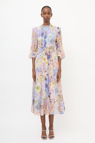 Zimmermann Shirred Floral Rhythmic Dress