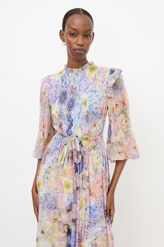 Zimmermann Shirred Floral Rhythmic Dress
