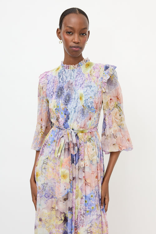 Zimmermann Shirred Floral Rhythmic Dress