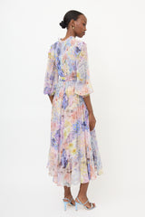 Zimmermann Shirred Floral Rhythmic Dress