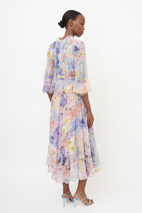 Zimmermann Shirred Floral Rhythmic Dress