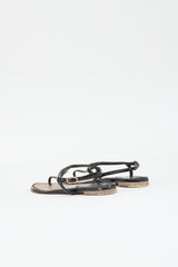 Chanel Patent T-Strap CC Sandal