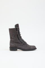 Chanel Quilted Suede  Boot