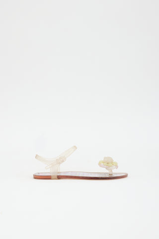 Chanel Rubber Camellia CC Sandal
