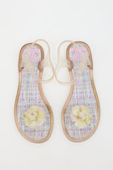 Chanel Rubber Camellia CC Sandal