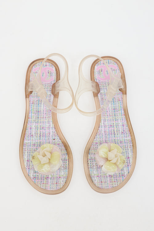 Chanel Rubber Camellia CC Sandal