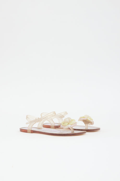 Chanel Rubber Camellia CC Sandal