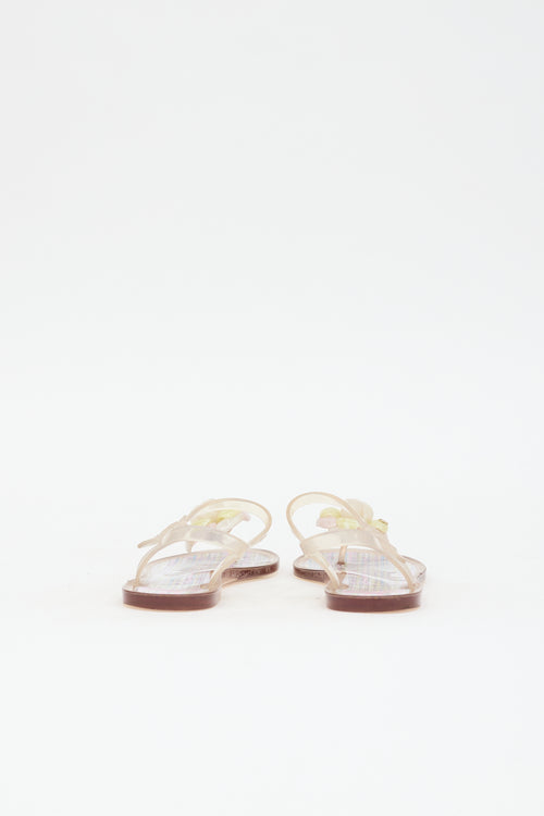 Chanel Rubber Camellia CC Sandal