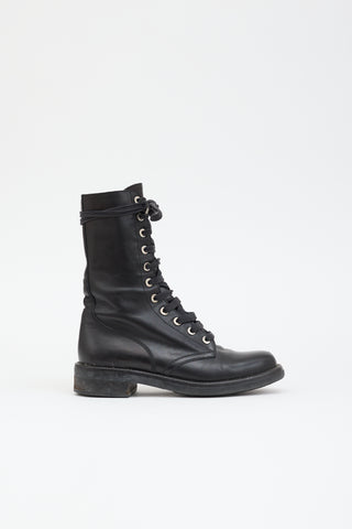 Chanel Leather Combat Boot