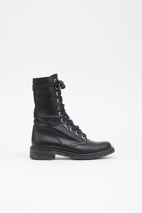Chanel Leather Combat Boot