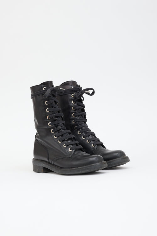Chanel Leather Combat Boot