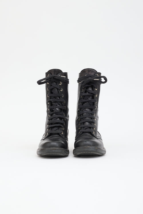 Chanel Leather Combat Boot