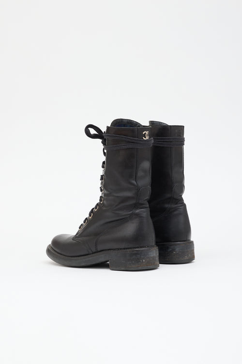 Chanel Leather Combat Boot