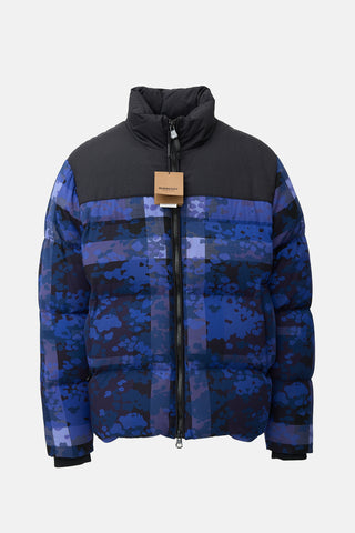Burberry Down & Wool Printed Puffer Jacket