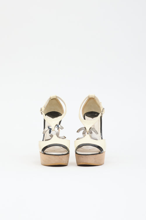 Chanel Patent Platform CC  Sandal