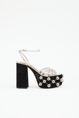Miu Miu Suede Studded Platform  Sandal