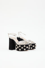 Miu Miu Suede Studded Platform  Sandal