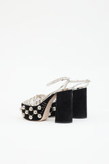 Miu Miu Suede Studded Platform  Sandal