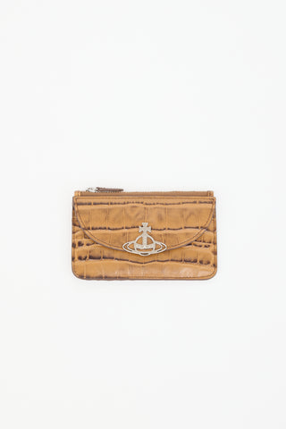 Vivienne Westwood Embossed Leather Half Moon Card Holder