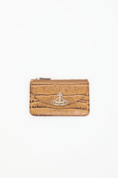 Vivienne Westwood Embossed Leather Half Moon Card Holder