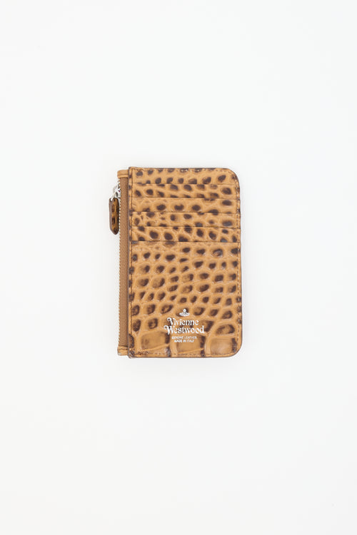 Vivienne Westwood Embossed Leather Half Moon Card Holder