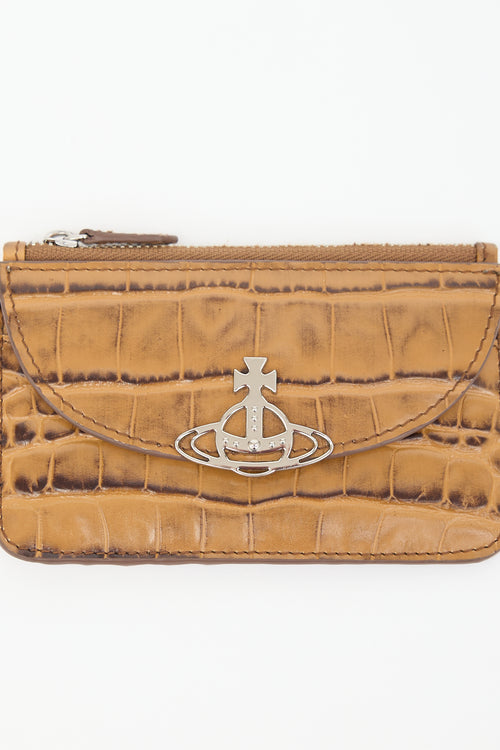 Vivienne Westwood Embossed Leather Half Moon Card Holder