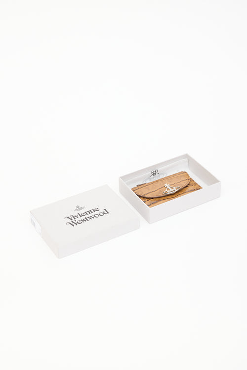 Vivienne Westwood Embossed Leather Half Moon Card Holder