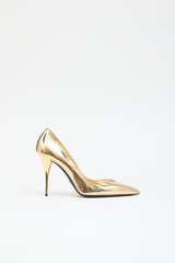 Prada Metallic Patent Pump
