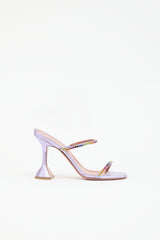 Amina Muaddi Leather Gilda Crystal Sandal