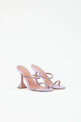 Amina Muaddi Leather Gilda Crystal Sandal