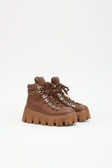 Miu Miu Leather Platform Hiking Boot