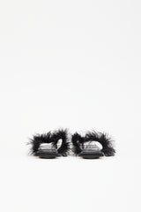 Helmut Lang Leather & Feather Sandal