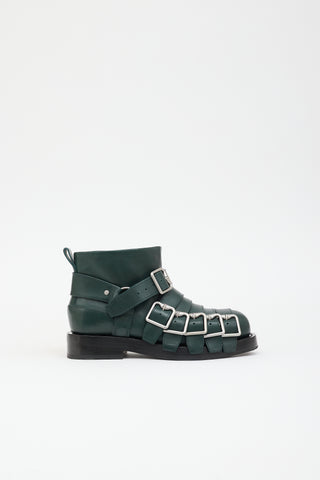 Burberry Leather Harness Ankle Boot